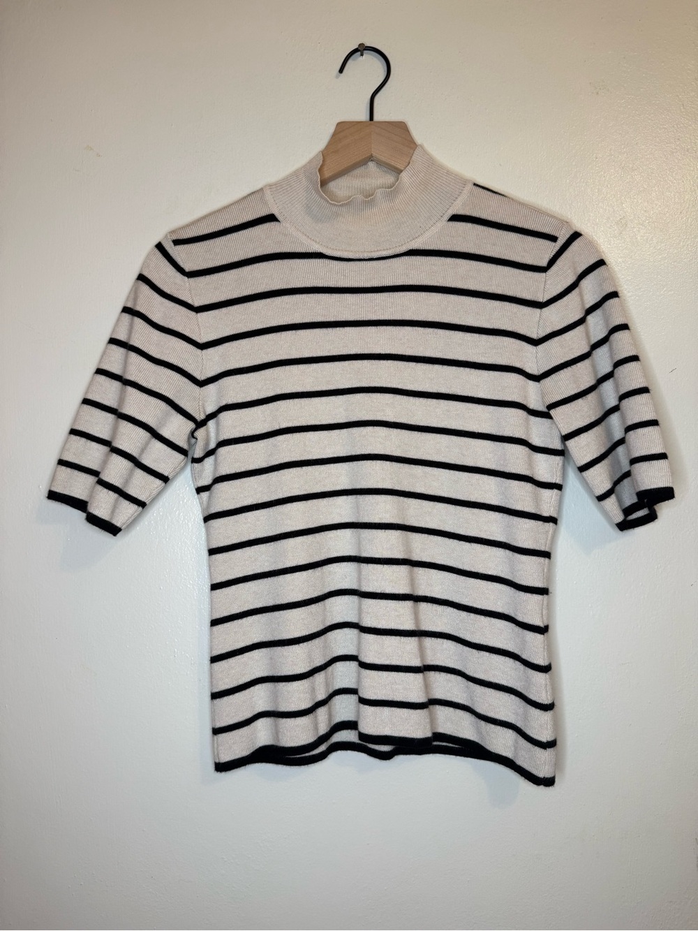 Cyrus Black & White Striped Turtleneck Sweater